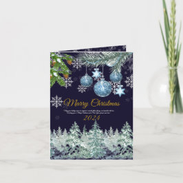 Traditioneel rustiek marineblauw Prettig kerstfees Feestdagen Kaart