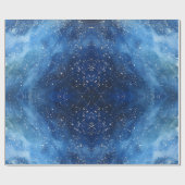 Traditioneel Rustiek Winterbos Blauw Kerstmis Cadeaupapier (Vlak)