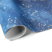 Traditioneel Rustiek Winterbos Blauw Kerstmis Cadeaupapier (Rol Hoek)