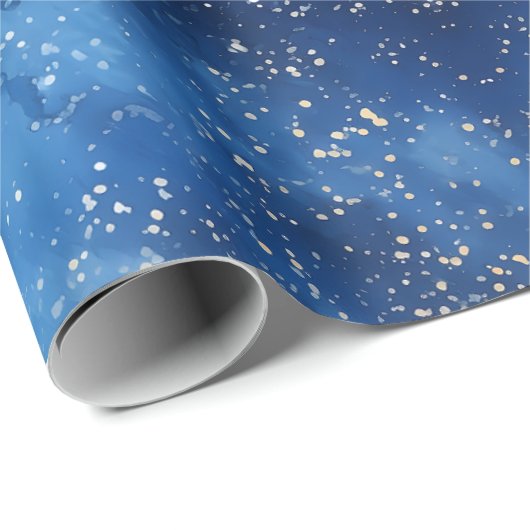 Traditioneel Rustiek Winterbos Blauw Kerstmis Cadeaupapier (Rol Hoek)