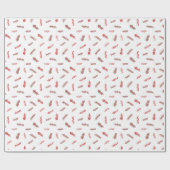 Traditioneel Rustiek Winterbos Rode Kerstmis Cadeaupapier (Vlak)