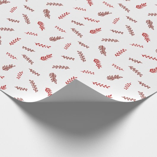 Traditioneel Rustiek Winterbos Rode Kerstmis Cadeaupapier (Hoek)