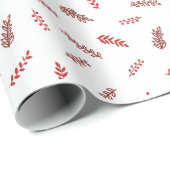 Traditioneel Rustiek Winterbos Rode Kerstmis Cadeaupapier (Rol Hoek)