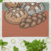 Traditioneel rustiek zuurdesembrood en Baguette Theedoek (Gevouwen)