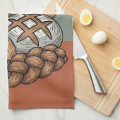 Traditioneel rustiek zuurdesembrood en Baguette Theedoek (Quarter Fold)