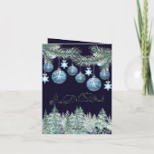 Traditioneel rustieke marineblauwe Kerstmis Feestdagen Kaart (Achterkant)
