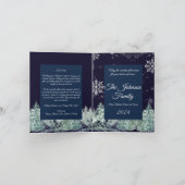 Traditioneel rustieke marineblauwe Kerstmis Feestdagen Kaart (Binnen)