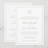 Traditioneel salie groen elegant alles in één brui kaart (Voorkant / Achterkant)