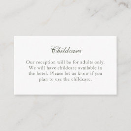 Traditioneel Saliegroen Geen Kinderen Insteekkaart Informatiekaartje