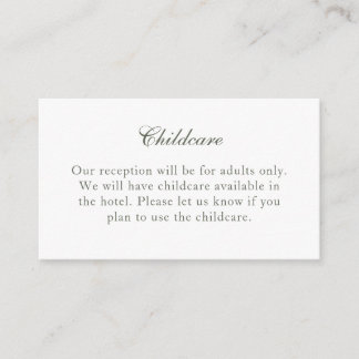 Traditioneel Saliegroen Geen Kinderen Insteekkaart Informatiekaartje