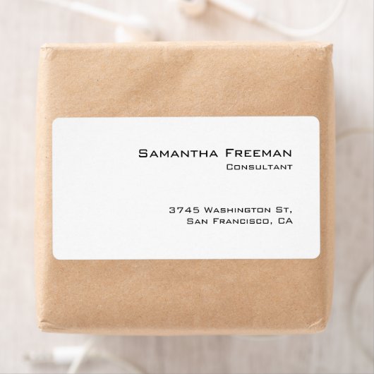 Traditioneel Schoon Eenvoudig Wit Minimalistisch Etiket (Insitu)