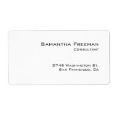 Traditioneel Schoon Eenvoudig Wit Minimalistisch Etiket (Voorkant)