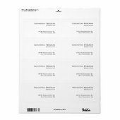 Traditioneel Schoon Eenvoudig Wit Minimalistisch Etiket (Full Sheet)