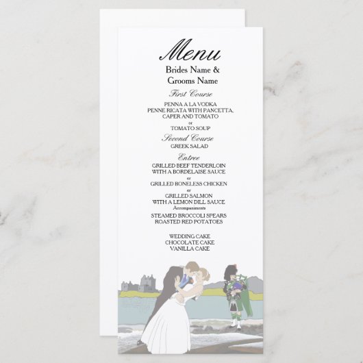 Traditioneel Schots en Keltisch Weddenschap Menu (Voorkant / Achterkant)