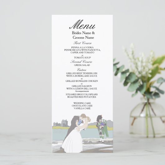 Traditioneel Schots en Keltisch Weddenschap Menu (Staand voorkant)