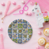 Traditioneel Siciliaans patroon van keramische Teg Papieren Bordje (Feest)