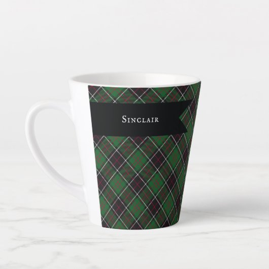 Traditioneel Sinclair-clan Hoogland Schotse Plaid Latte Mok (Links)