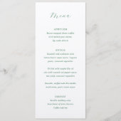 Traditioneel Smaragdgroen Elegant Huwelijk Menu (Voorkant)