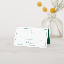 Traditioneel smaragdgroen elegante trouwfeest plaatskaartje