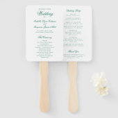 Traditioneel smaragdgroen formeel trouwprogramma handwaaier (Voorkant en achterkant)