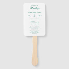 Traditioneel smaragdgroen formeel trouwprogramma handwaaier