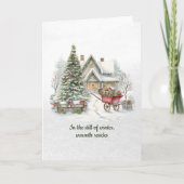 Traditioneel Sneeuw Gedicht Kerstmis Feestdagen Kaart (Voorkant)