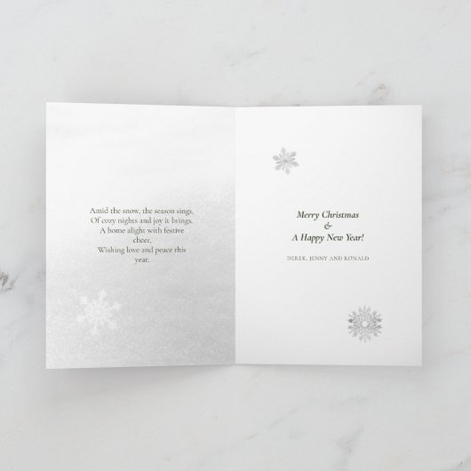 Traditioneel Sneeuw Gedicht Kerstmis Feestdagen Kaart (Binnen)
