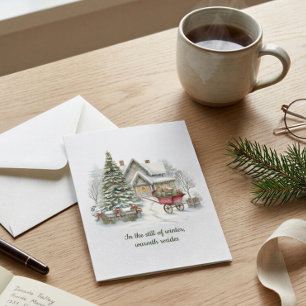 Traditioneel Sneeuw Gedicht Kerstmis Feestdagen Kaart