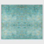 Traditioneel Sneeuwachtig Winterbos Blauw Kerstmis Cadeaupapier (Vlak)