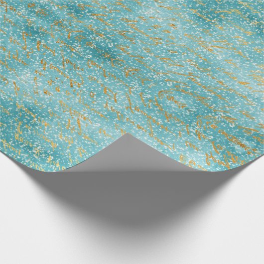 Traditioneel Sneeuwachtig Winterbos Blauw Kerstmis Cadeaupapier (Hoek)