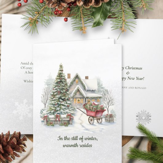 Traditioneel Sneeuwgedicht Kerstmis Feestdagen Kaart