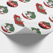 Traditioneel - Snowman - Wit Cadeaupapier (Hoek)