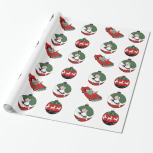 Traditioneel - Snowman - Wit Cadeaupapier