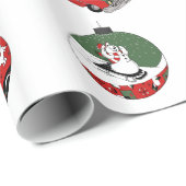 Traditioneel - Snowman - Wit Cadeaupapier (Rol Hoek)