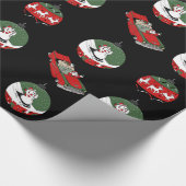 Traditioneel - Snowman - Zwart Cadeaupapier (Hoek)