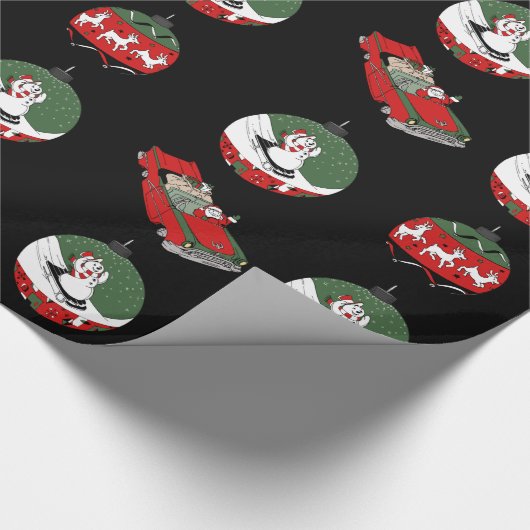 Traditioneel - Snowman - Zwart Cadeaupapier (Hoek)