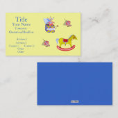 Traditioneel speelgoed/primaire kleuren visitekaartje (Voorkant / Achterkant)