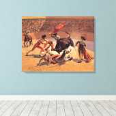 Traditioneel stierengevecht in Mexico Canvas Afdruk (Insitu (Houten vloer))