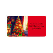 Traditioneel  stijl kerstboom etiket (Voorkant)