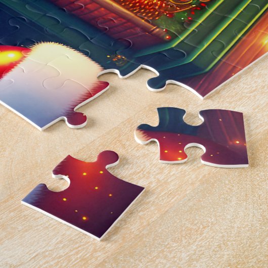 Traditioneel  stijl kerstboom legpuzzel (Zijkant)