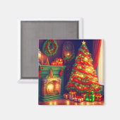 Traditioneel  stijl kerstboom magneet (Voorkant / Achterkant)