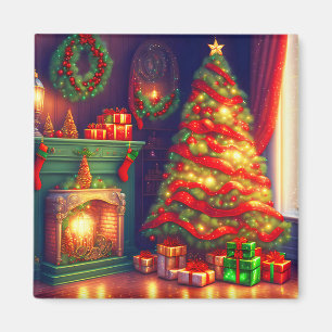 Traditioneel  stijl kerstboom magneet