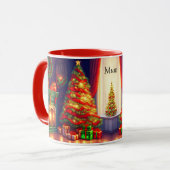 Traditioneel  stijl kerstboom mok (Voorkant links)