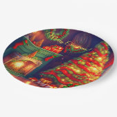 Traditioneel  stijl kerstboom papieren bordje (Gekanteld)