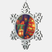 Traditioneel  stijl kerstboom tin sneeuwvlok ornament (Rechts)