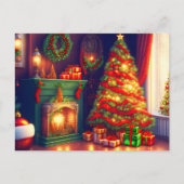 Traditioneel  stijl kerstboom uitnodiging briefkaart (Voorkant)