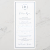 Traditioneel Stofblauw Elegant Huwelijk Menu (Voorkant)