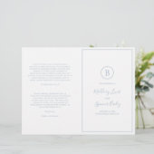 Traditioneel Stofblauw Elegant Trouwprogramma (Staand voorkant)