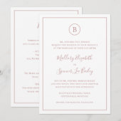 Traditioneel stoffig Roos roze alles in één bruilo Kaart (Voorkant / Achterkant)