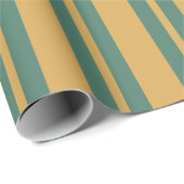 Traditioneel streeppatroon turquoise en mosterd cadeaupapier (Rol Hoek)